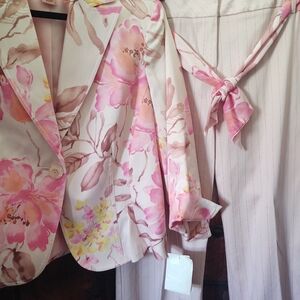 NWt "MONACO" BANDOLINO Pants-Suit~ 2•Pc SeT = Floral-PinK Size: MED